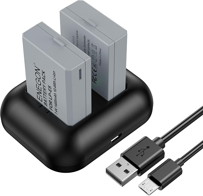 ENEGON LP-E5 Replacement Battery and Rapid Dual Charger by ENEGON