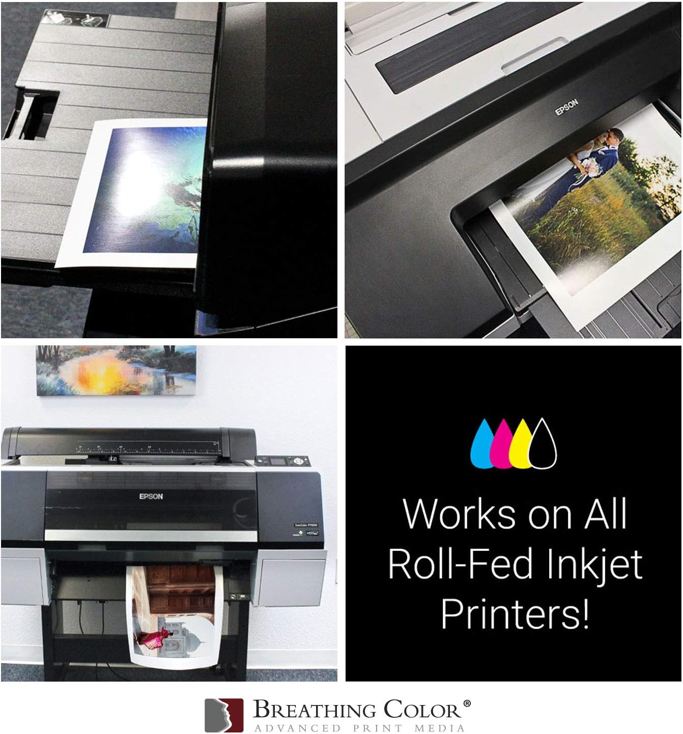 Vibrance Gloss Photo Printer Paper 10 mil 255 gsm Glossy Finish Premium Photo Paper Roll on 3in Core 17 inches x 10 feet Works with Most Inkjet Printers Including Professional Makes and Models