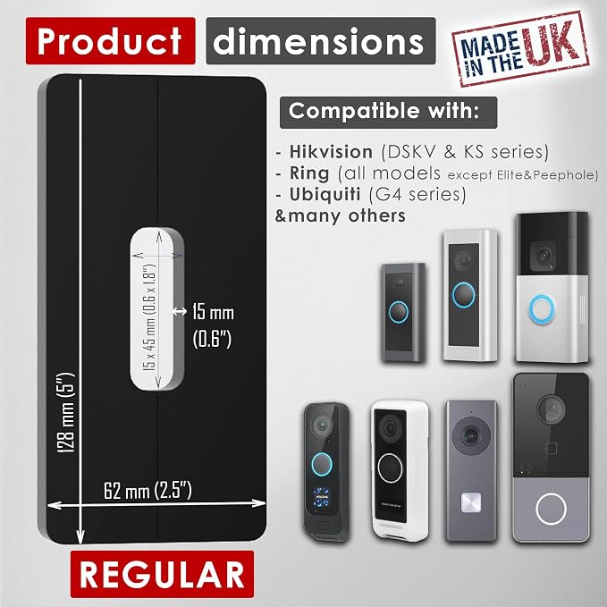 No-Drill Mount for Video Battery Doorbell Plus Sticky Mount Spacer Battery - Image 3