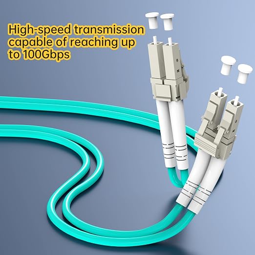 LC/UPC to LC/UPC OM3 Duplex Fiber Patch Cable 3m, 50/125m Multimode Jumper - Image 2