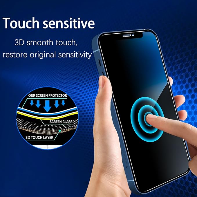 MAYtobe [2+2 Pack Designed for iPhone 12 Privacy Screen Protector, Privacy - Image 6