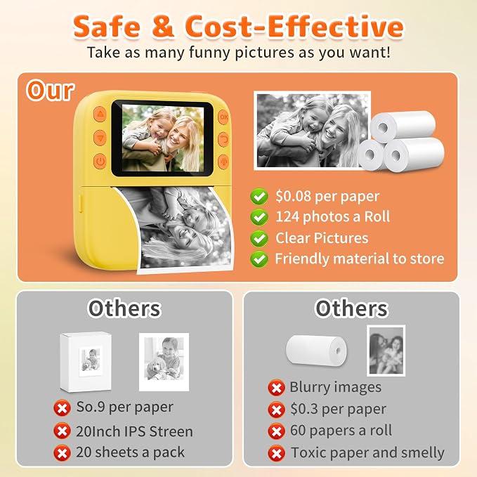 Instant Print Camera for Kids, Christmas Birthday Gifts for Girls Boys - Image 5