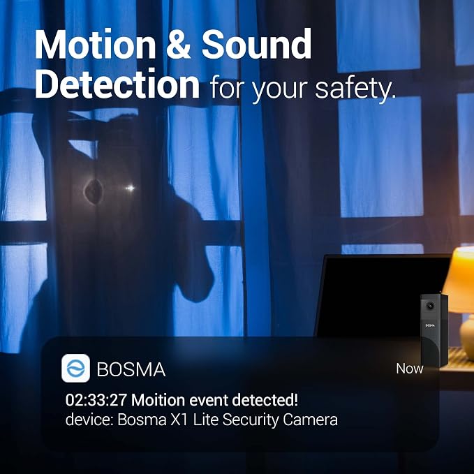 BOSMA X1 Lite Home Security Camera, Indoor Camera, Super Wide Angle, 360 Degree - Image 4