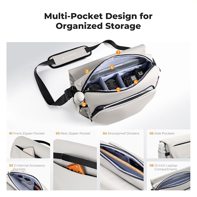 K&F CONCEPT Camera Sling Bag, 15L Camera Bags - Image 3
