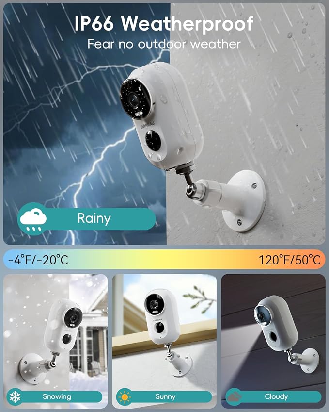 ZUMIMALL Security Cameras Wireless Outdoor, 2 Packs, 2K Cameras - Image 4