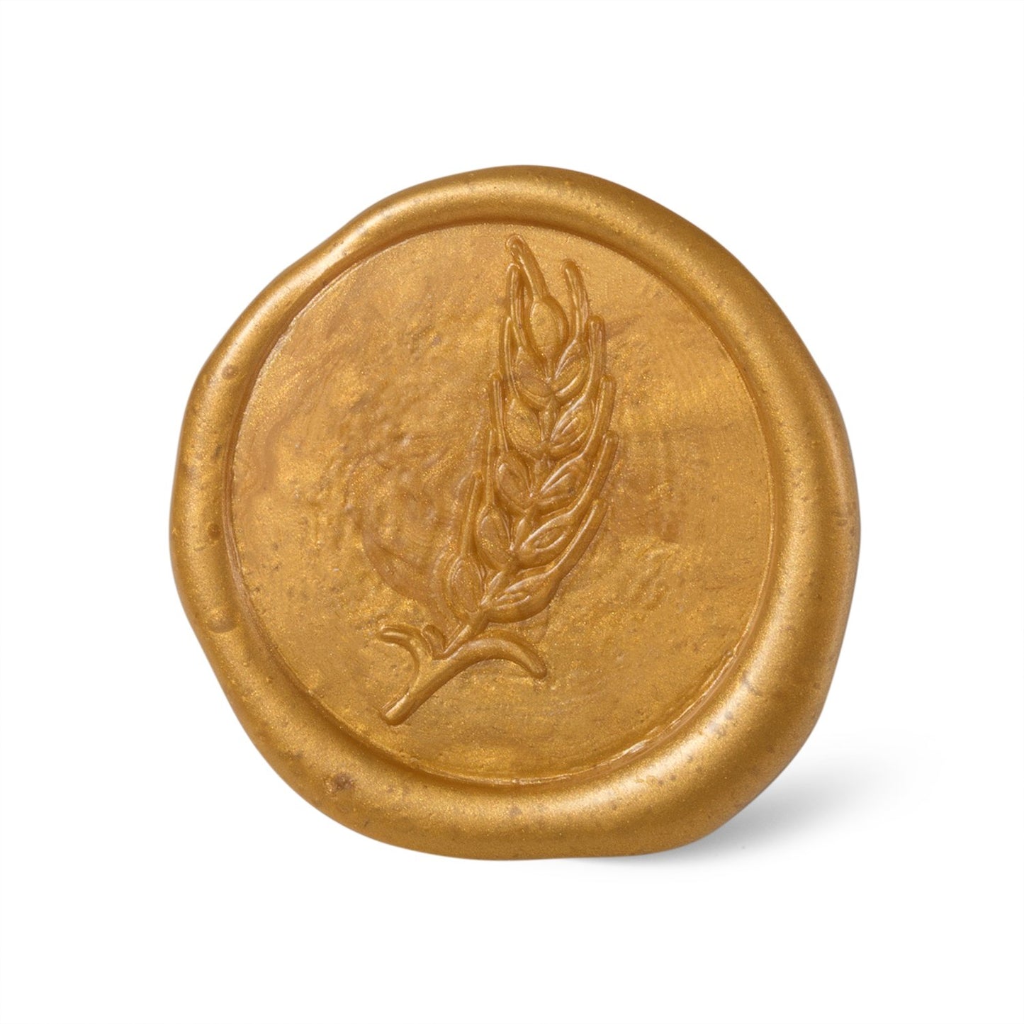 Mceal Wax Seal Stamp,Silver Brass Head with Rosewood Handle, 1.2"(30mm) Dia (Wheat)