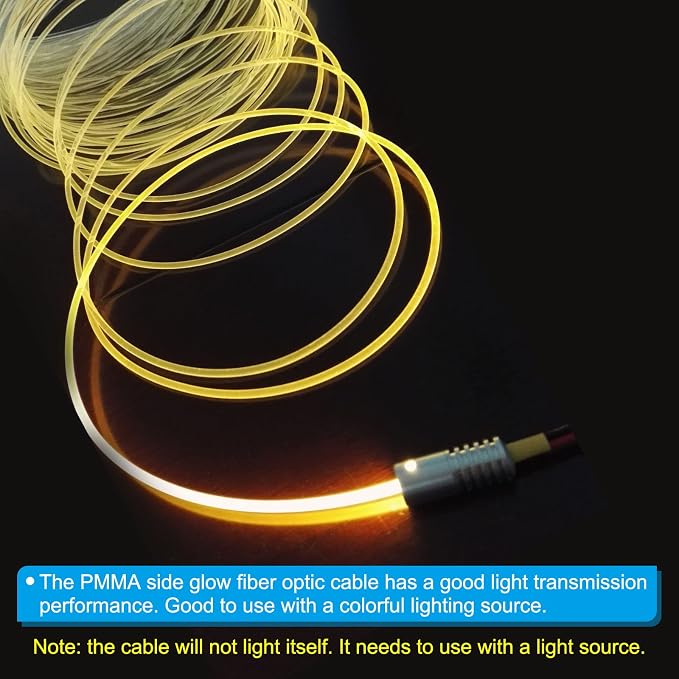PATIKIL 3mm 1m PMMA Side Glow Fiber Optic Cable Kit, - Image 5