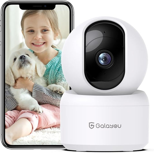 GALAYOU Indoor Security Camera 2K, Pet Camera, 360 Degree 2.4G WiFi Home by GALAYOU