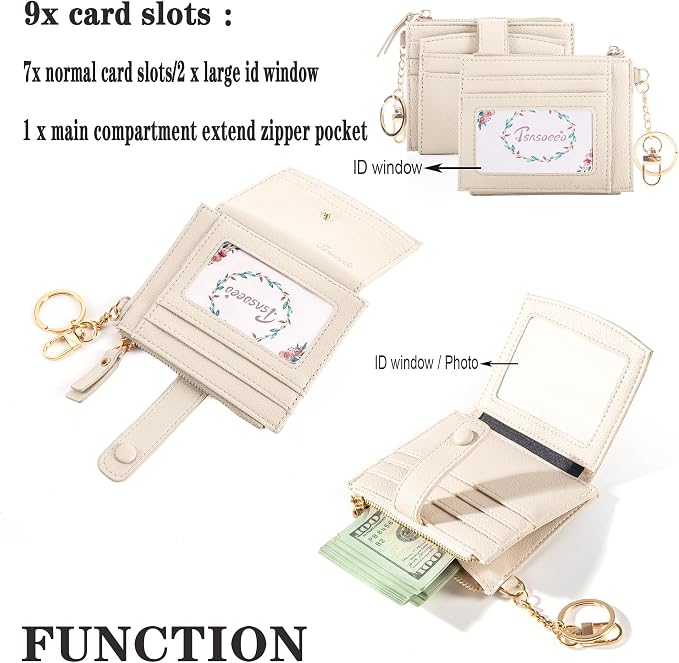 Keychain Wallet Wristlet Small Credit Card Holder Bracelet Key Chain Purse - Image 3