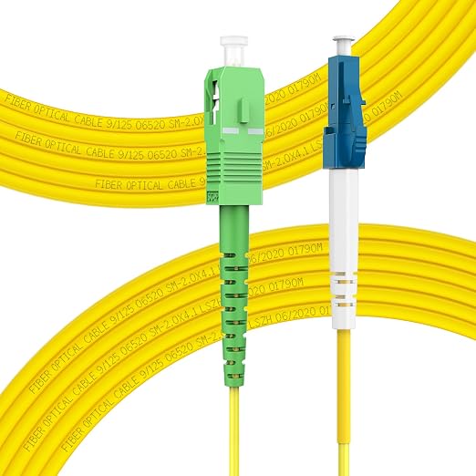 FLYPROFiber- OS2 Single Mode Fiber Cable, 10M/33ft LC/UPC to SC/APC Fiber Optic by FLYPROFiber