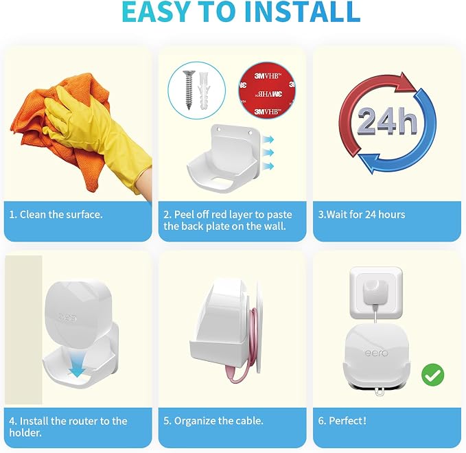 3Pack Wall Mount Holder for eero 6 Plus 6+ and eero 6 Router Mesh Wi-Fi System - Image 6