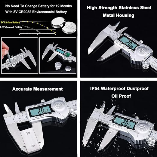 Kynup Digital Caliper, 8 Inch Caliper Measuring Tool - Image 3