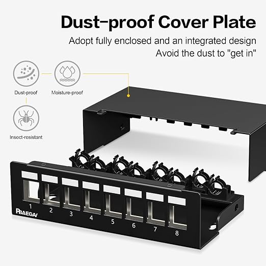 Patch Panel 8 Port Keystone Network STP Blank Patch Panel Compatible - Image 3