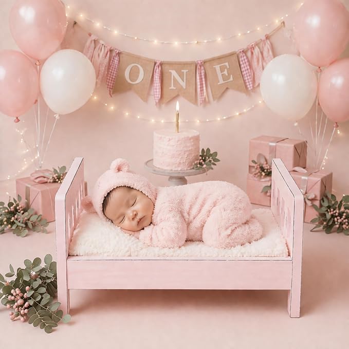 AceOrbit Photography Bed Props Wooden Vintage Photo Prop Photoshoot Props - Image 7