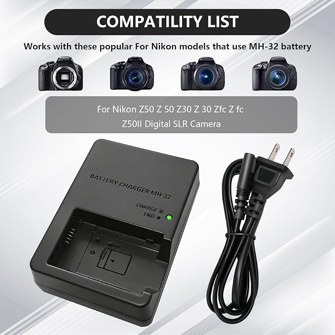 MH-32 MH32 Battery Charger for Nikon EN-EL25 ENEL25 EN-EL25a Battery Compatible - Image 5