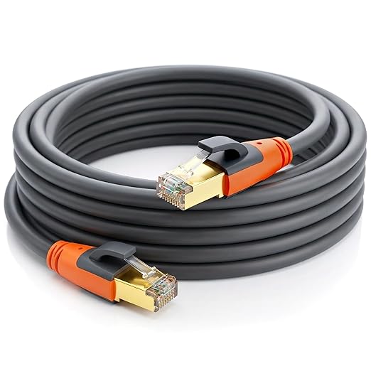 Cat 8 Ethernet Cable 40ft, High Speed LAN Cables 40Gbps 2000MHz Shielded by Plusivo
