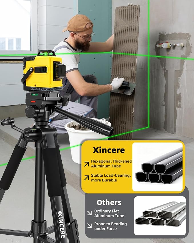 60 Inches Heavy Duty Aluminum Tripod, 0.8mm Thick Laser Level Tripod - Image 3