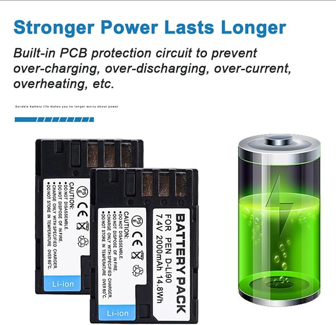 D-LI90 Camera Battery Multifunctional Charger Set Compatible - Image 2