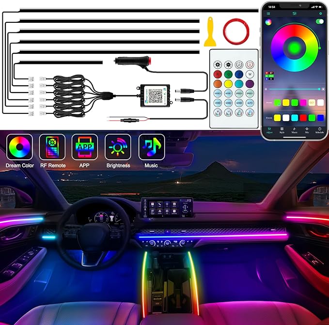 Jushope Interior Car LED Strip Lights, Acrylic LED Lights by Jushope