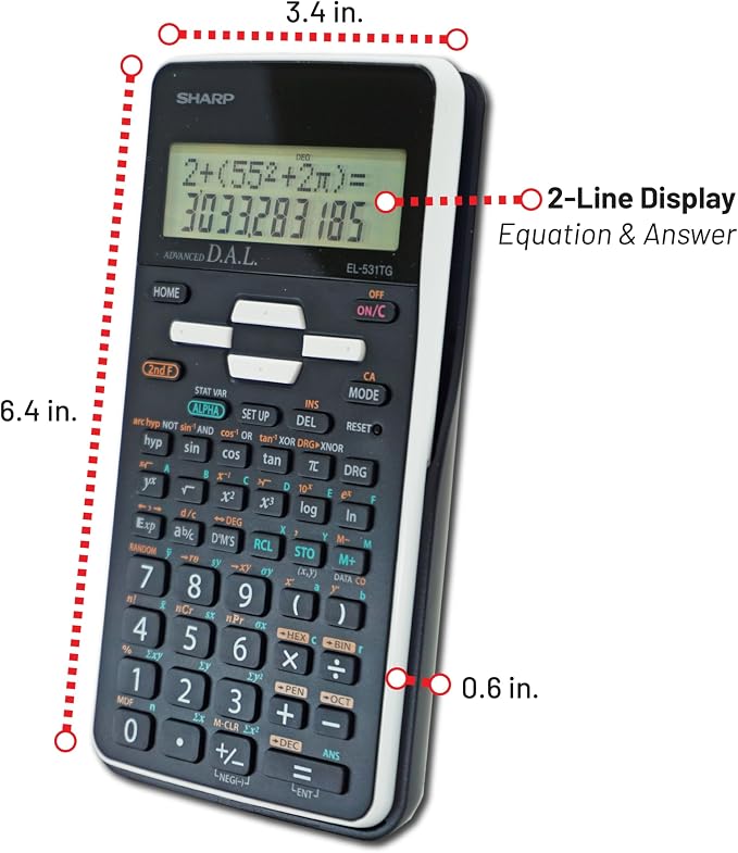 Sharp EL-531TGBBW 12-Digit Scientific/Engineering Calculator - Image 5