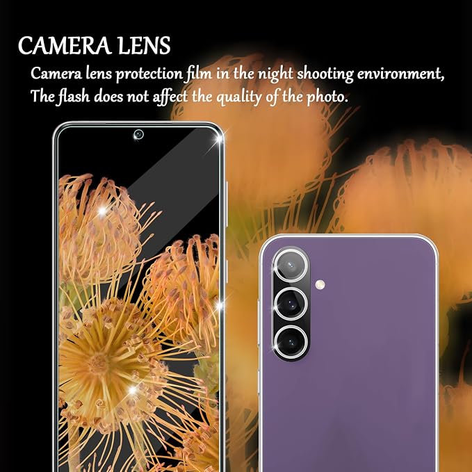 Galaxy S23 FE HD Clear Tempered Glass Screen Protector + Camera Lens Protectors - Image 5