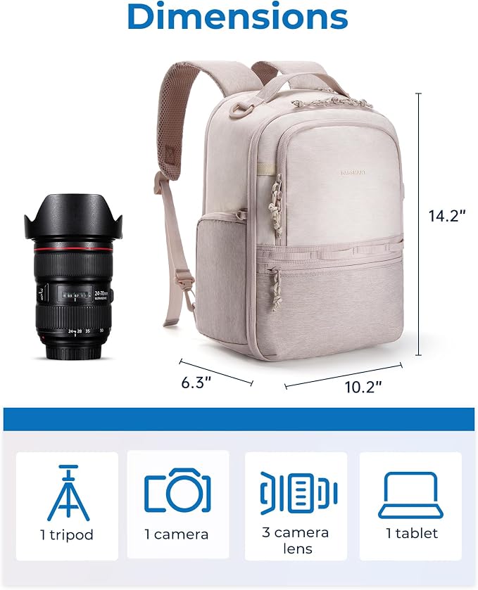 BAGSMART Camera Backpack, DSLR SLR Small Camera Bags - Image 6