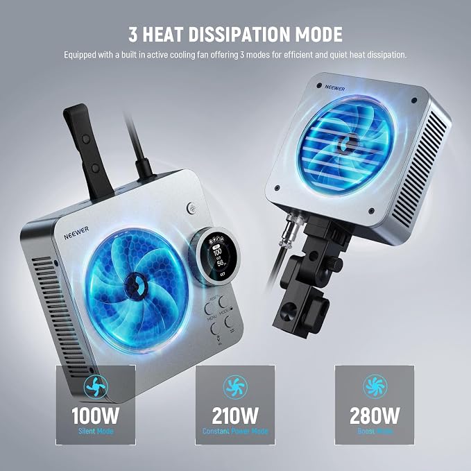 NEEWER HS200B Portable LED Video Light APP/2.4G/DMX Control, 280W 84400lx/1m Bi - Image 5