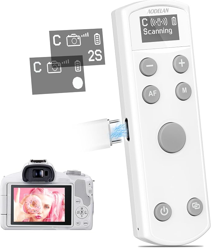 Remote Control for Canon Camera, Rechargeable Wireless Shutter Release by AODELAN