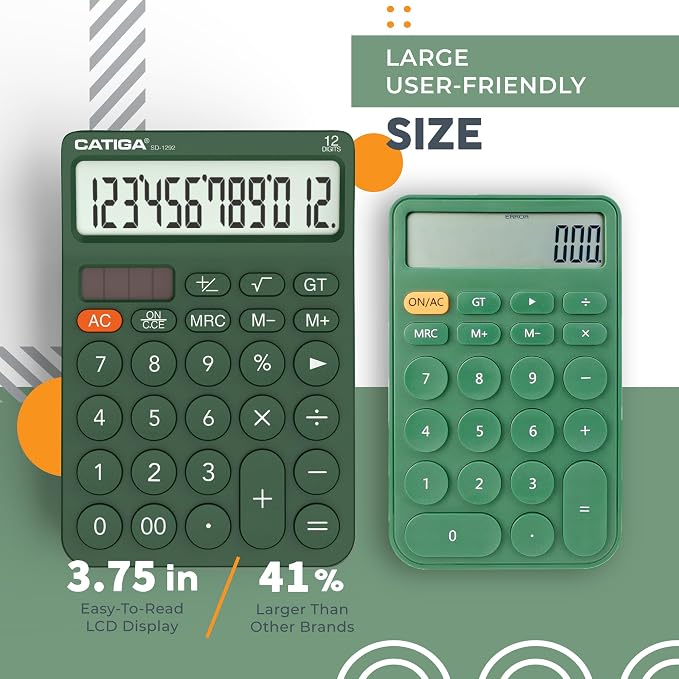 CATIGA 12 Digit Desktop Calculator Basic Desk Calculator - Image 2