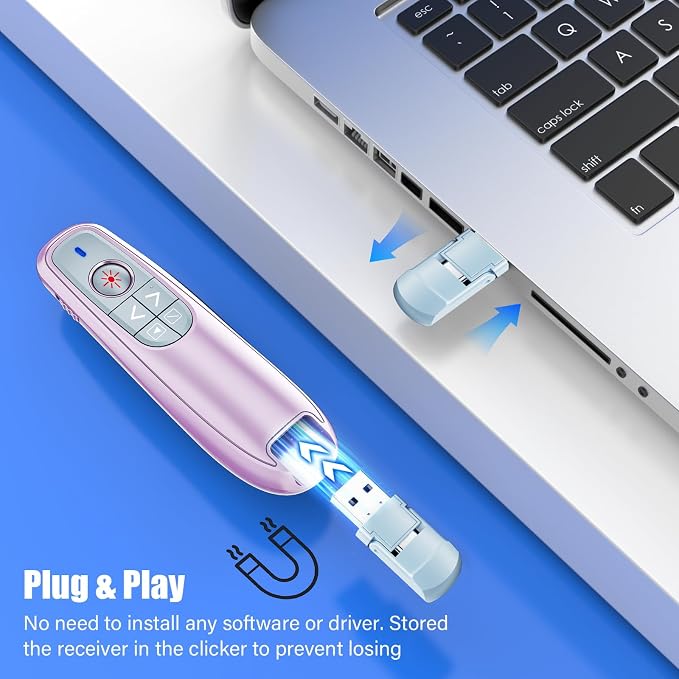 Presentation Clicker Wireless Presenter Remote Clicker, USB C PowerPoint Clicker - Image 4