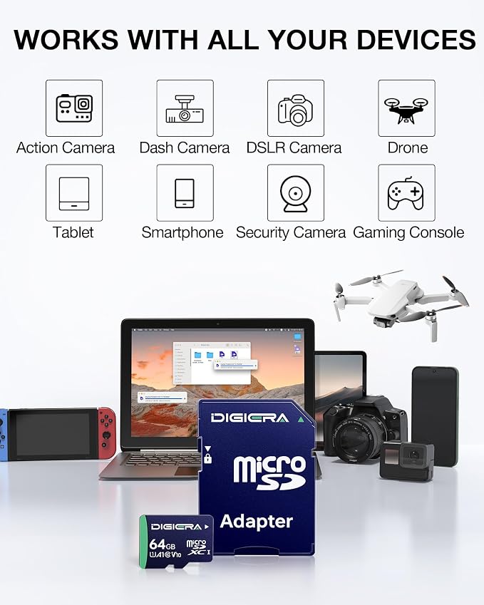DIGIERA 64GB CT100 microSDXC UHS-I Memory Card - Image 3