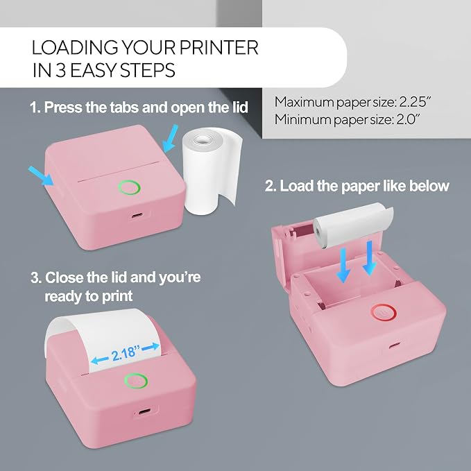 Mini Portable Thermal Printer, 200 Dpi Monochrome Label, Receipt and Image - Image 8