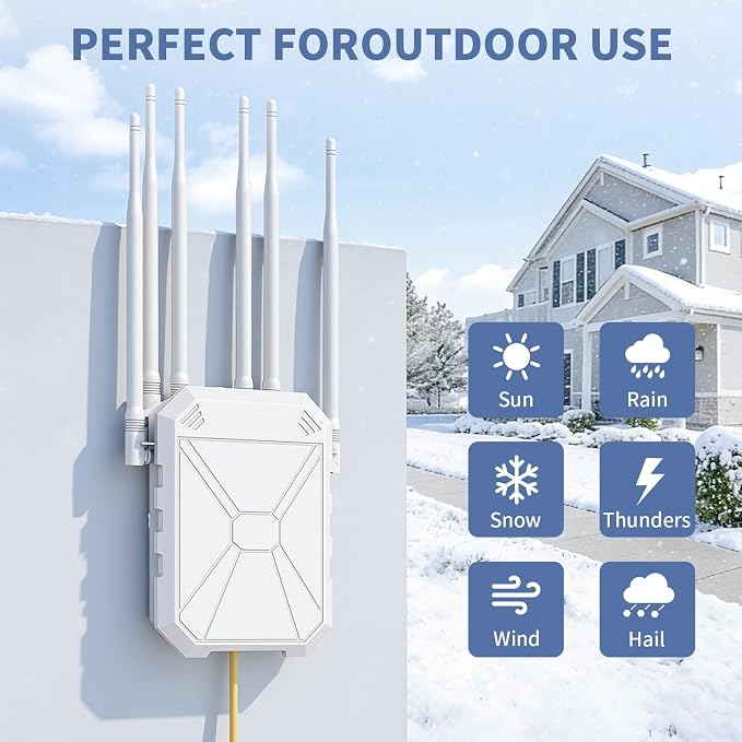 Outdoor WiFi Extender AX1800, Outdoor High Power Long Range WiFi Booster - Image 5
