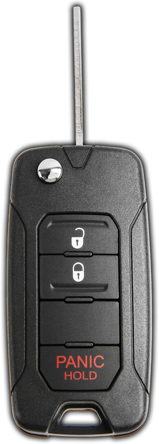 KeylessOption Keyless Entry Remote Control Car Flip Key Blade Fob Uncut Blank by KeylessOption