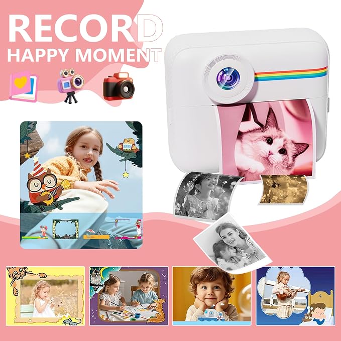 Kids Camera Instant Print with Color Printing Paper and Protective Case 32GB - Image 7