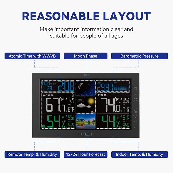 Weather Station Wireless Indoor Outdoor, Indoor Outdoor Thermometer Wireless - Image 4