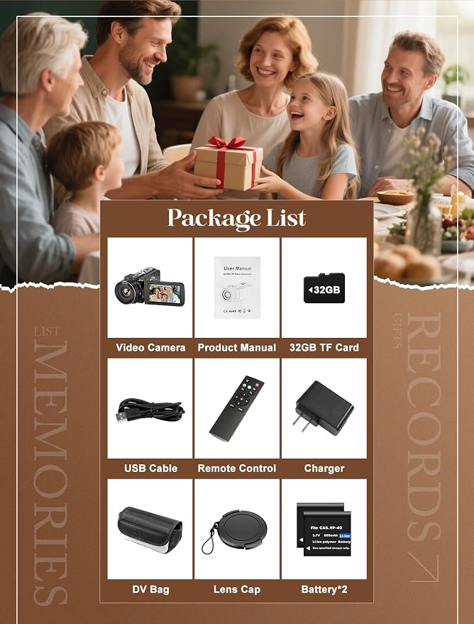 ZYDIIE 4K Video Camera Camcorder UHD 64MP Vlogging Camera - Image 7