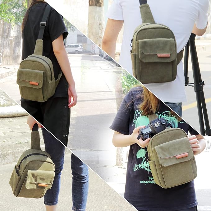 TULLIO Small Camera Bag, Lightweight Camera Sling Bag Waterproof - Image 6