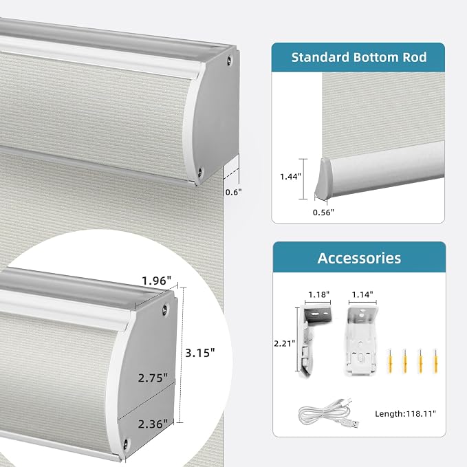 SmartWings Motorized Light Filtering Shades, Work - Image 6