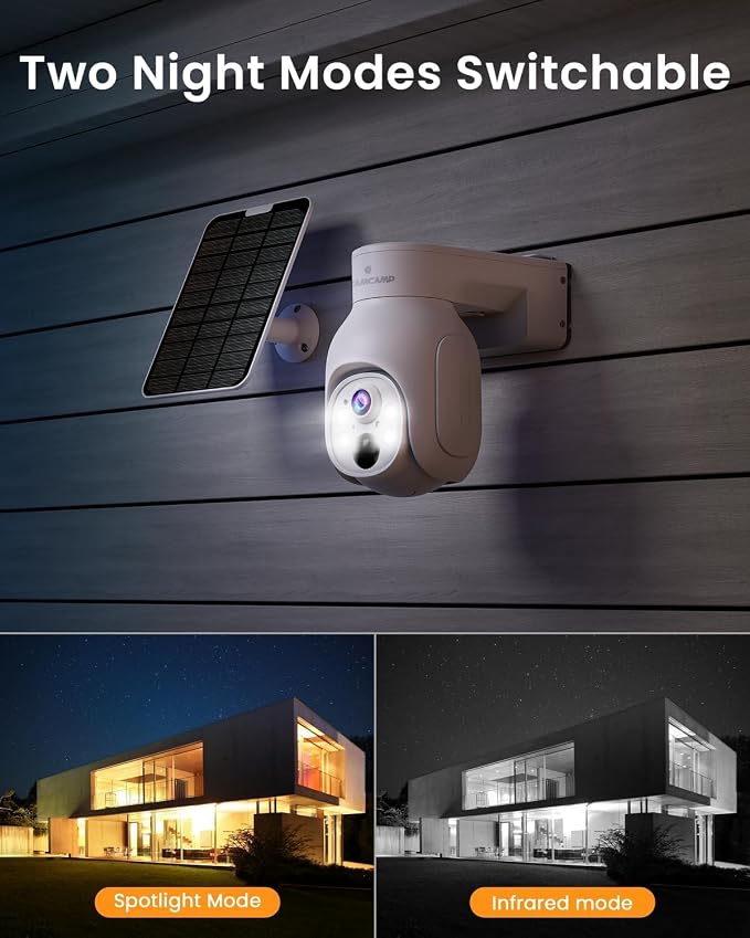 Camcamp Wireless Security Camera System, Solar Powered PTZ 6 Cam-kit Camera - Image 8