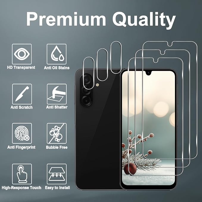 Galaxy A26 5G Screen Protector + Camera Lens Protector, 9H Tempered Glass - Image 2