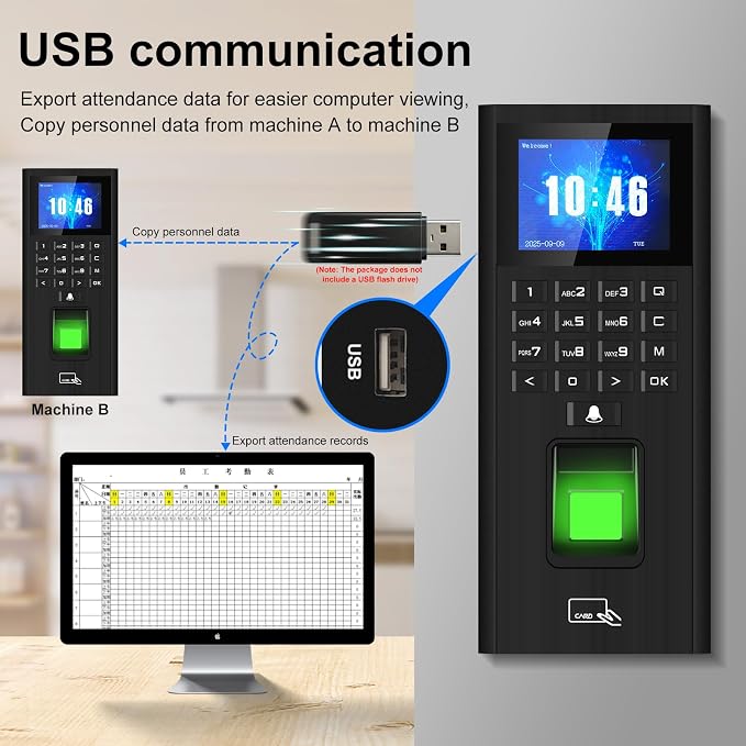 Biometric Fingerprint Security Access Control System kit, RFID T9 keypad Door - Image 6