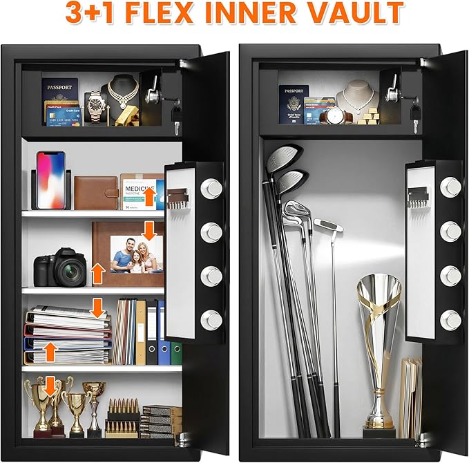 31.5"H Large Safe Box with Inner Lock Box, Slim Design Home Safe with - Image 5