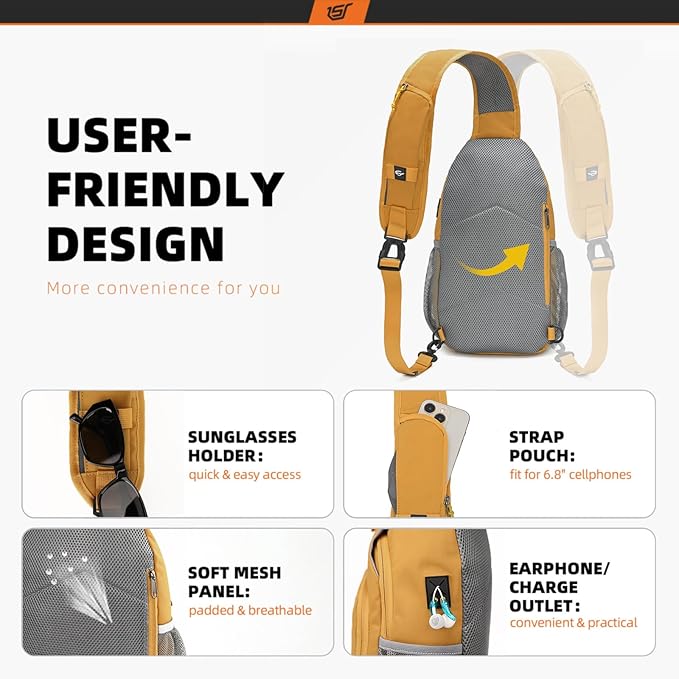SKYSPER Sling Bag RFID Crossbody Sling Backpack Cross Body Shoulder Bag Travel - Image 4