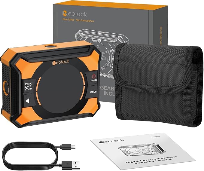 Neoteck Digital Angle Finder 4x90°/2x180° Rechargeable Angle Gauge - Image 7