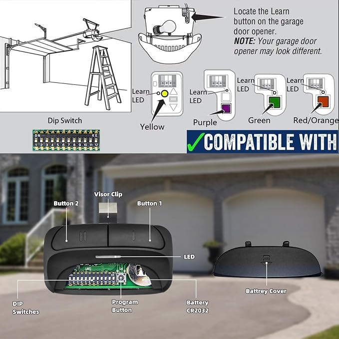 Universal Garage Door Remote Compatible - Image 3