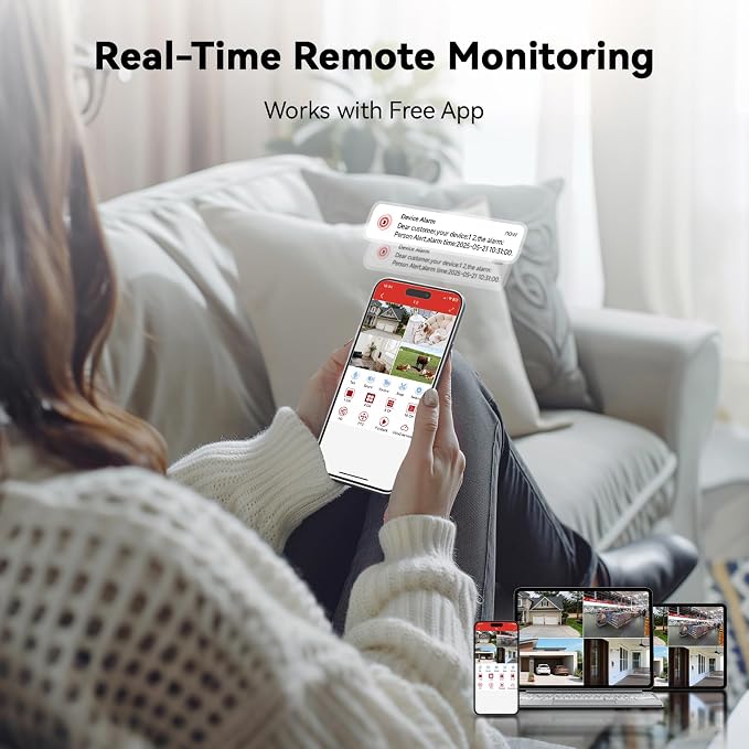 Wired Security Camera System Outdoor, 4CH AHD TVI 5MP Lite DVR Recorder - Image 6
