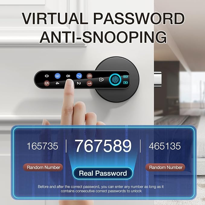 Fingerprint Door Lock- Smart Door knob, biometric Door Lock，with passcode - Image 4