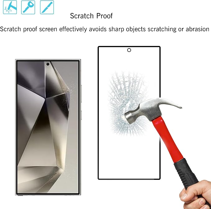 Ailun Glass Screen Protector for Galaxy S24 Ultra 3Pack + 3Pack Camera Lens - Image 3