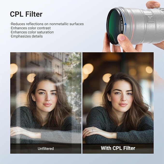 NEEWER 67mm Variable ND + CPL + UV Filter Kit - Image 6